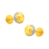 22k Two Tone Ball-Bead Earrings with gold weight of 1.73g